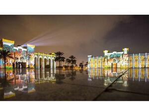 Lights and colors in Sharjah celebrate the development of Arab heritage, history and culture. 