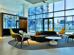 The tint of the company’s “dynamic glass” product can be automatically altered — helping minimize glare and reduce energy consumption by up to 20 percent, it says (Courtesy View)