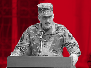 U.S. General John Nicholson, pictured, accused Russia of supplying weapons to the Taliban (Rami Khoury/Al Bawaba)