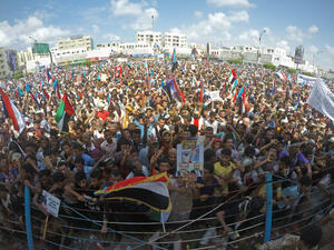 A pro-secession demonstration in Aden, Yemen, May 4 2017. (AFP/Nabil Hassan)  