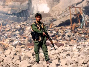 A Houthi rebel fighter in the Yemeni capital Sanaa on Tuesday. (AFP/ File photo)