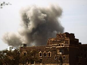 An air strike by the Saudi-led coalition in Sanaa. (AFP/ File Photo)