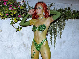 She accessorized with green sleeves and flora-adorned heels (Source: iamhalsey / Instagram)  She accessorized with green sleeves and flora-adorned heels (Source: iamhalsey / Instagram)