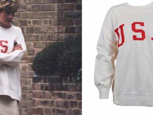 A Ralph Lauren sweatshirt gifted by Princess Diana to the chief stewardess on the Al-Fayed yacht is on auction. (Twitter)