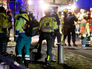 Emergency response teams at the Turkish Cultural Center in Fittja, Sweden. (Twitter)