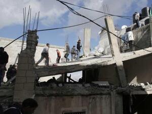 منزل الشهيد ابراهيم العكاري بعد تفجيره
