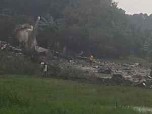 صورة تظهر حطام الطائرة