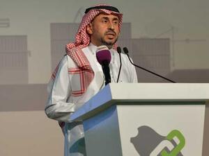 Ahmad A Al-Saadi speaking at the event