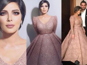 تألقت أصالة نصري بفستان زهري اللون من توقيع يوسف الجسمي