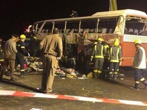 الحافلة تقل ٣٨ راكبا من الجنسية الاردنية   