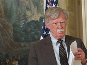 US National Security Adviser John Bolton listens as President Donald Trump (not seen) speaks on April 13, 2018 at the White House in Washington, DC. (Photo by AFP)