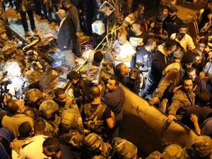 Crowds gathered at the site of twin bombings in Beirut in November, 2015. (AFP/File)
