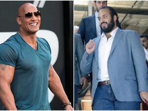 الأمير محمد بن سلمان برفقة المصارع ذا روك 