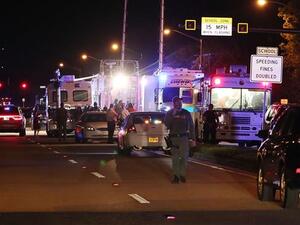 Law enforcement personnel work the scene at the Marjory Stoneman Douglas High School after a shooting at the school that killed 17 people on Feb. 14, 2018 in Parkland, Florida (AFP)