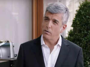 George Clooney is the face of Nespresso, but Israeli Espresso Club found their own version of the Hollywood superstar to sell their coffee. (Screenshot via YouTube)
