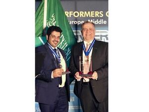 Mr. Khalid Ramadan and Mr. Turki AlMuharib from Bank Al Jazira during the award ceremony in Berlin recently

 