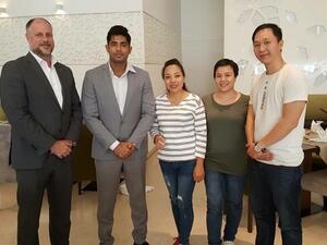 Copthorne hotel Dubai GM glenn-nobbs welcome members of the vietnamese group.