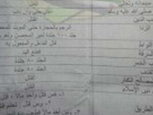 لائحة "حدود الله" يوزعها "داعش" في الرقة وتتضمن الجرائم والعقوبات