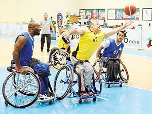 Action shot taken in one of the matches during the Ramadan disabled games (Photo: KUNA)