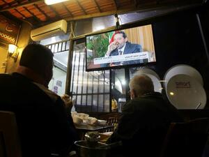 A much-awaited live interview was done with Hariri on Sunday night by Future TV (AFP)