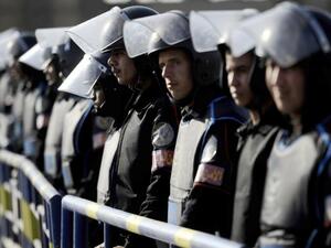 Dozens of policemen in northern Egypt protested for better incentives and occupational hazard compensation. (AFP/File)
