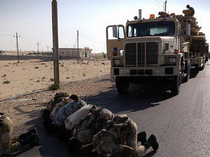 Egyptian soldiers praying in Sinai. (AFP/File)