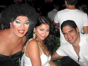 Haifa and her husband with a Turkish Drag Queen