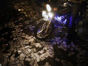 Thousands of leaflets strewn around Shafiq's headquarters last night