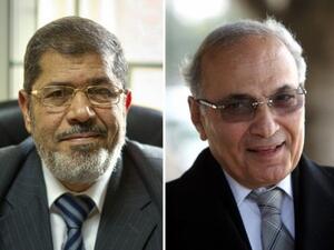 Mohammed Mursi (left) and Ahmed Shafiq Mohammed Mursi (left) and Ahmed Shafiq