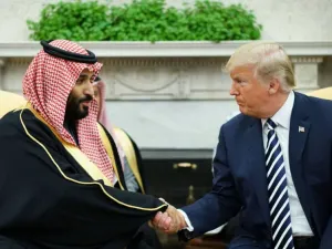 Mohammed bin Salman, Saudi Arabia Crown Prince, and US President Donald Trump. (AFP/ File Photo)