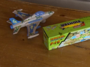 Many bought the toy fighter jet as a Christmas gift, but were shocked to find that the sound it made was not that of a military aircraft. (Twitter)