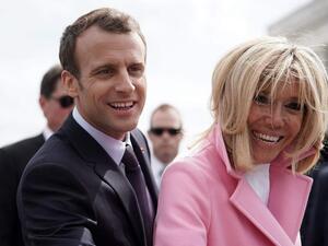 سيدة فرنسا الأولى بريجيت ماكرون ورئيس فرنسا إيمانويل ماكرون