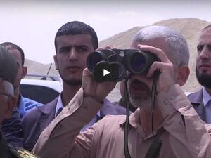 وفد من حماس بقيادة السنوار يتفقد الحدود الفلسطينية المصرية 