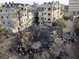 Leftover destruction is seen in Gaza from the last major conflict with Israel in 2014. (AFP/File)