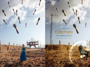 Daesh manipulated a photo taken three years earlier in the Gaza Strip to become a piece of propaganda. (Courtesy/Brian McCarty)