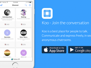 تطبيق Koo أحد هذه التطبيقات التي تُتيح للمستخدم إمكانية الدردشة مع الآخرين دون الكشف عن اسمه وكذلك دون معرفة هوّية الأشخاص الذين يدردش معهم، مع توفير مجموعات مختلفة يمكن الدخول إليها بحسب عنوانها الذي يمثّل محور النقاش الدائر بداخلها عادةً