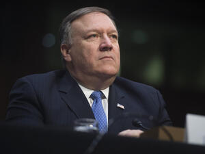 Secretary of State Mike Pompeo testifiesduring a Senate Intelligence Committee hearing in Washington, on Feb. 13, 2018. (Saul Loeb/AFP)