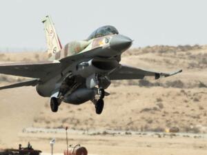 An Israeli F-16 I fighter jet takes off during a display for foreign media at the Ramon air force base in the Negev Desert, southern Israel. (AFP/File)
