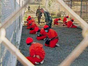 A screenshot of inmates in Guantanamo Bay, United States. (AFP/File)