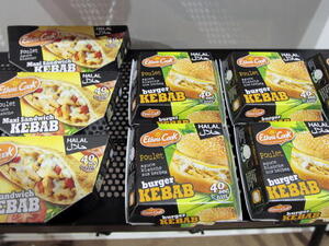 Halal meat available at a French Carrefour supermarket. (AFP/File)