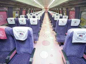 The new Hello Kitty bullet train, which has been unveiled by West Japan Railway, is due to go into service this weekend. (AFP/ File)