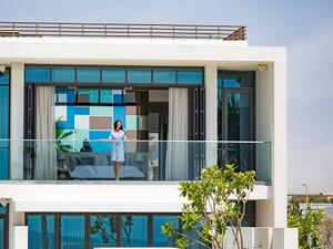 A villa balcony at the resort