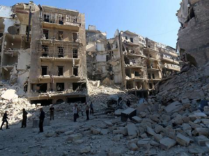 Shelled buildings in Aleppo, Syria. (photo: AFP)