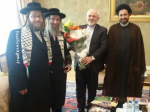 Two ultra-Orthodox Jewish men meeting with Iranian Foreign Minister Javad Zarif. (Photo: Twitter 