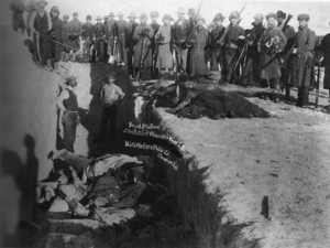 A mass grave for the people killed at Wounded Knee Creek in South Dakota in 1890. (credit: US Library of Congress/Public Domain)