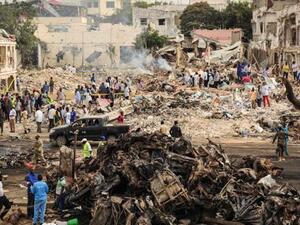 The truck attack at the capital's busiest intersection destroyed buildings, restaurants, and hotels (AFP)