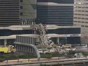  توقف مترو دبي بالمنطقة المجاورة لسقوط الرافعة، كإجراء احترازي