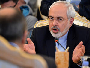 Iranian Foreign Minister Javad Zarif. The Foreign Ministry has denied that Zarif suggested that sanctions be lifted in return for Iran supporting anti-IS efforts (Yuri Kadobnov/ AFP).