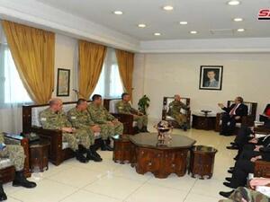  المقداد خلال استقباله يوم أمس الأربعاء وفدا عسكريا رفيع المستوى من الأوروغواي