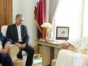 أمير قطر ووزير الخارجية الايراني 